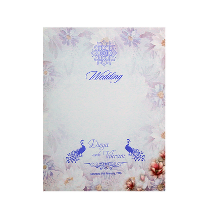 White Floral Single Sheet Invitation-KNPA411B