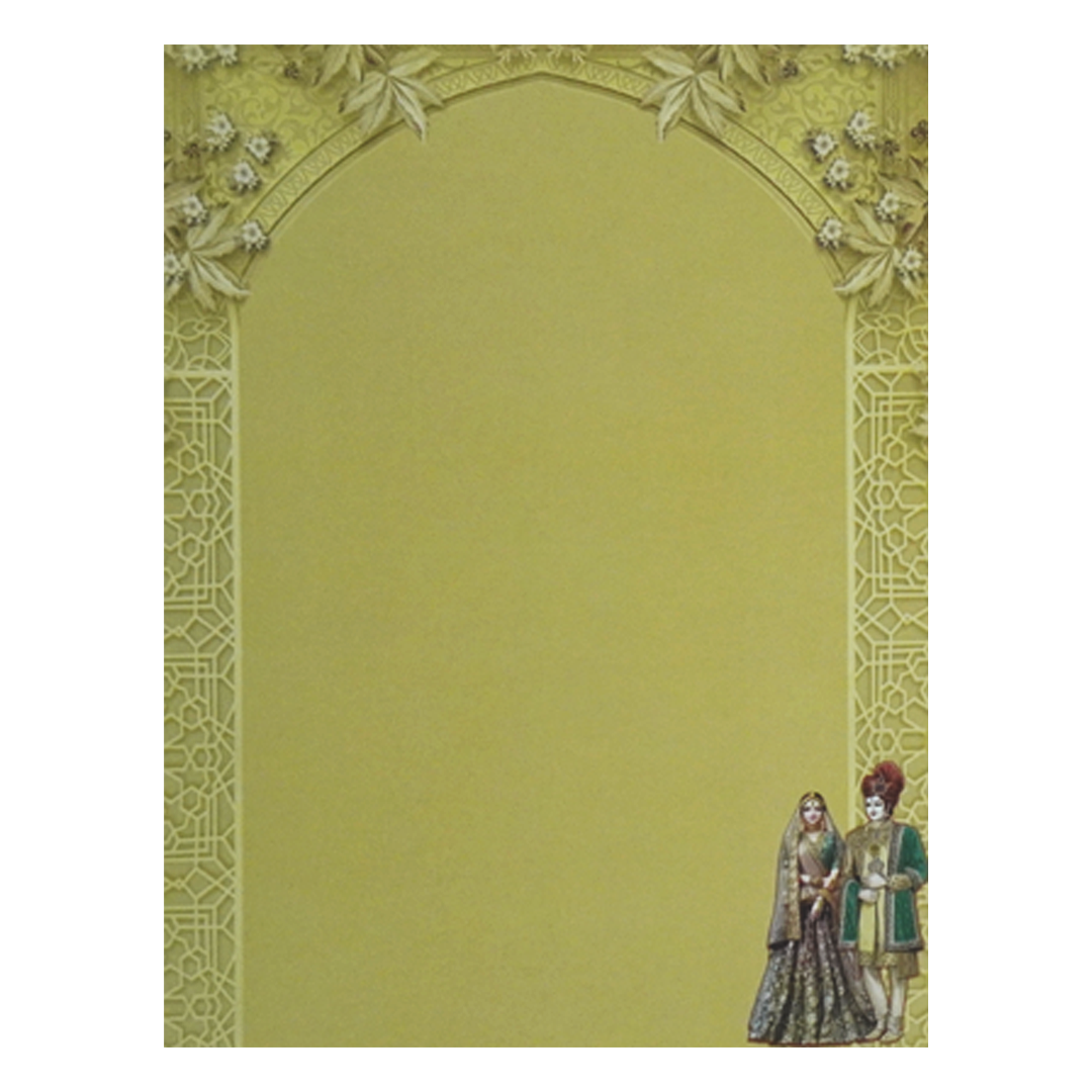 Cream Bride Groom Door Wedding Card-KNLY6101