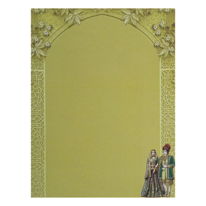 Cream Bride Groom Door Wedding Card-KNLY6101