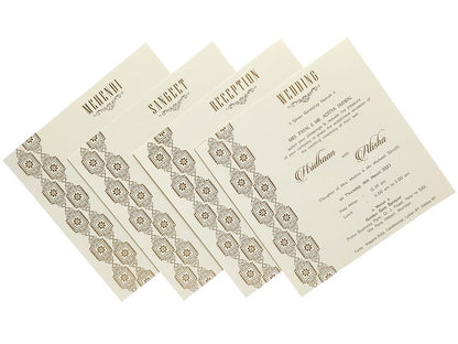 Brown Floral Invitation card-King of Cards