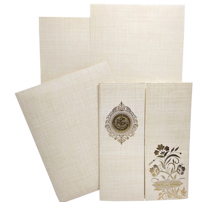 Sandal Metallic Door Type Floral Design With Ganesha Sticker-KNK9406S-King of Cards