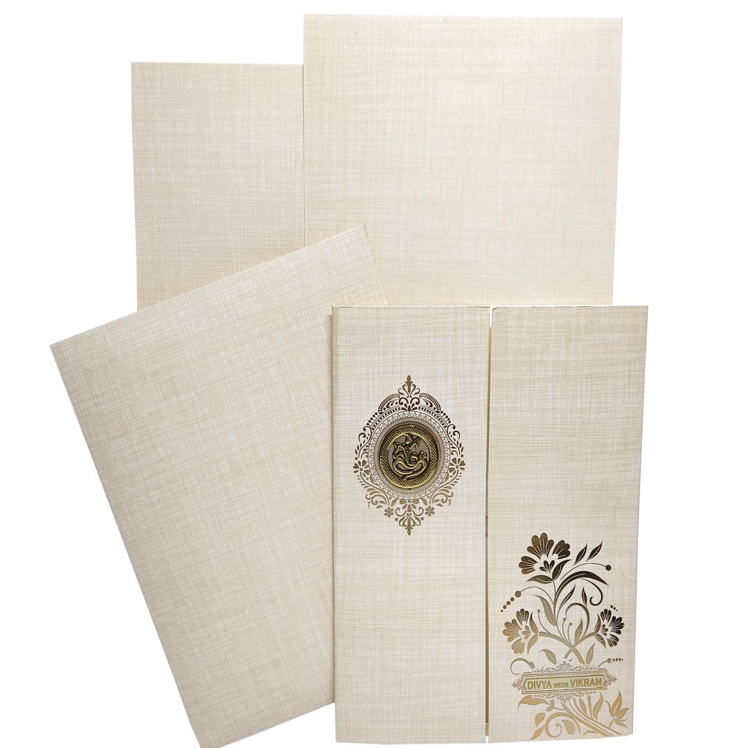 Sandal Metallic Door Type Floral Design With Ganesha Sticker-KNK9406S