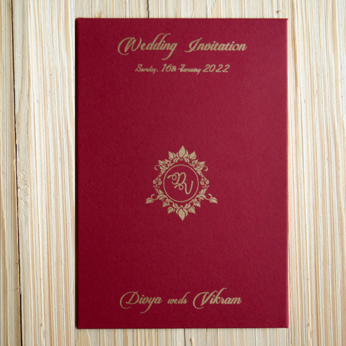 White Premium Acrylic Invitation Card With Red Cover-KNAT3702R