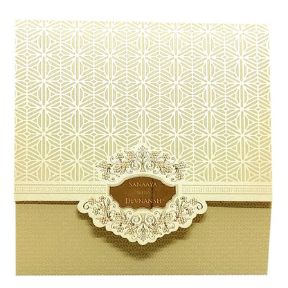 Mustard Cream Nameplate Invitation Card-King of Cards