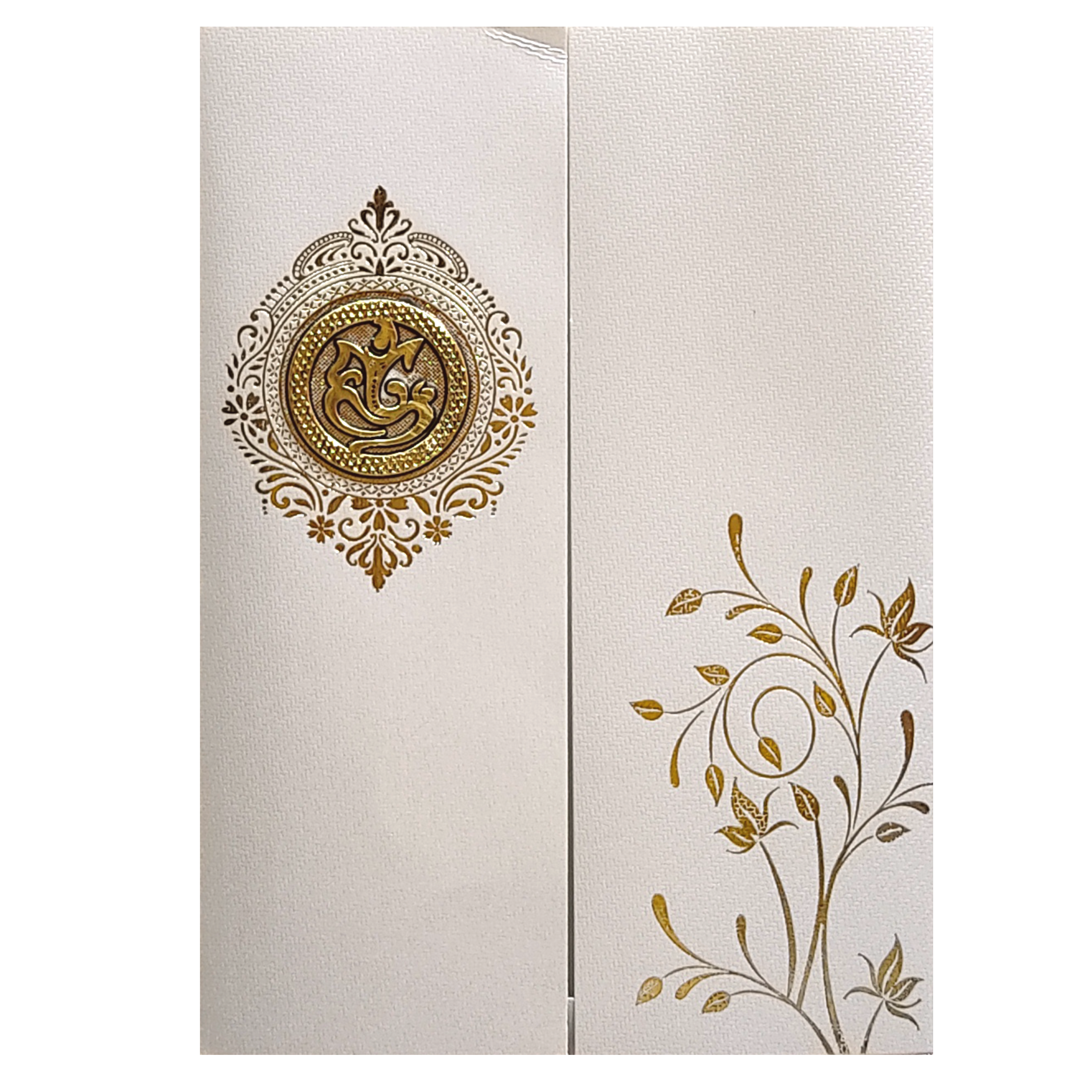 Grey Floral Door Invitation Card-KNKTGY029