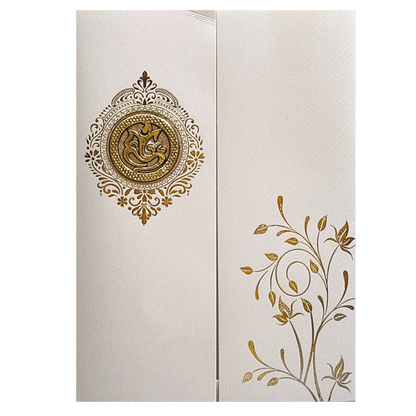 Grey Floral Door Invitation Card-KNKTGY029