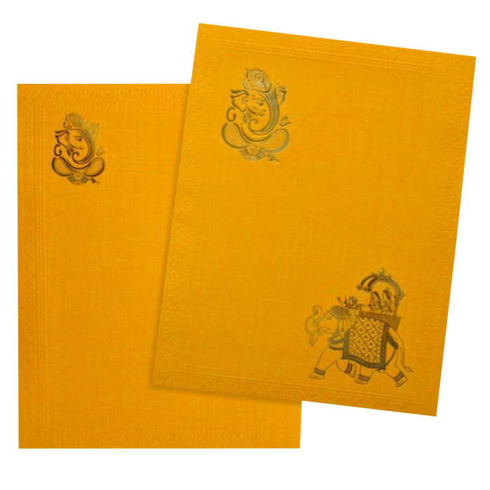 Orange Elephant Design With Ganesha-King of Cards