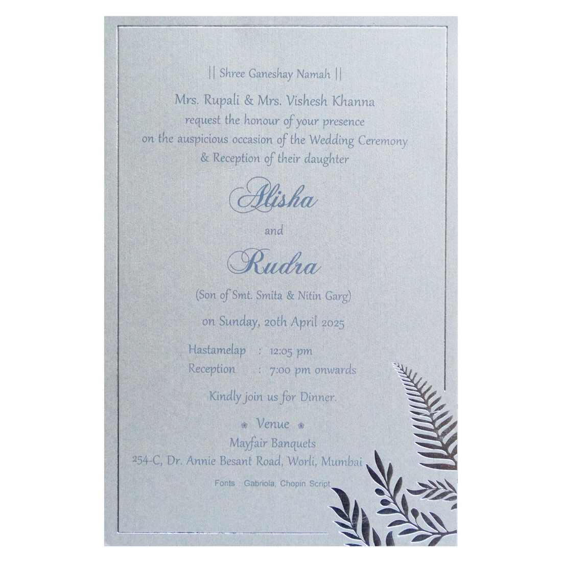 Grey Petal Single Card-KRCS7321