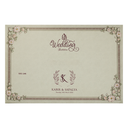 Buy Pink Floral Padded Wedding Card