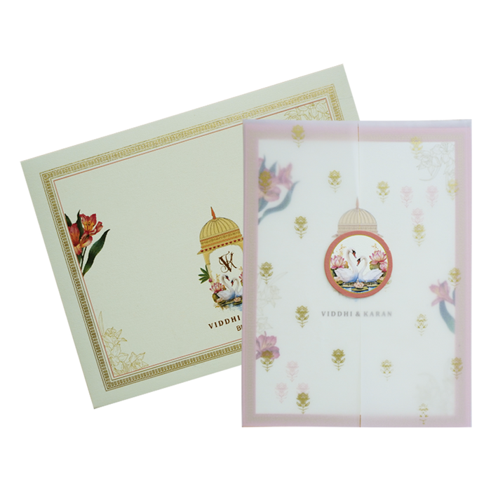 Cream Tracing Sheet Wedding Invitation-King of Cards