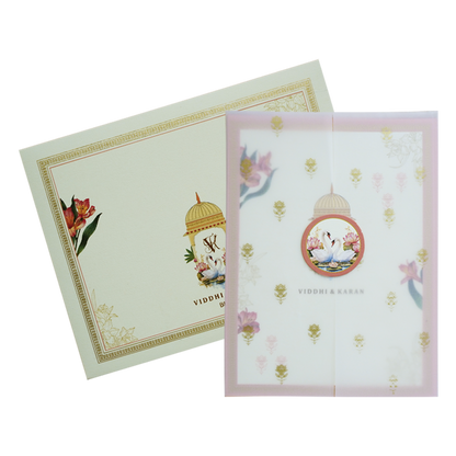 Cream Tracing Sheet Wedding Invitation-King of Cards