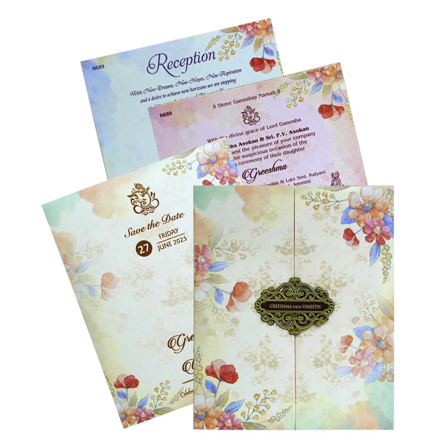 Make your event special with our exclusive Cream Floral Design Invitation Order now! ?WhatsApp Support ?Express Delivery.