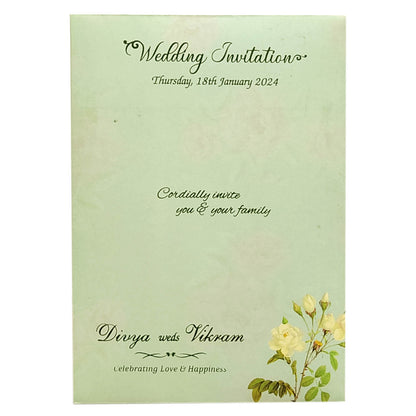 Green Floral Nameplate Invitation Card-KNCY6605G