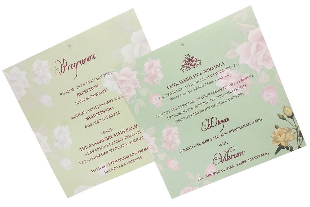 Pastel Green Invitation Card-King of Cards