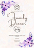 Cream With Purple Flowers Family Dinner Invitation-AAFGI002