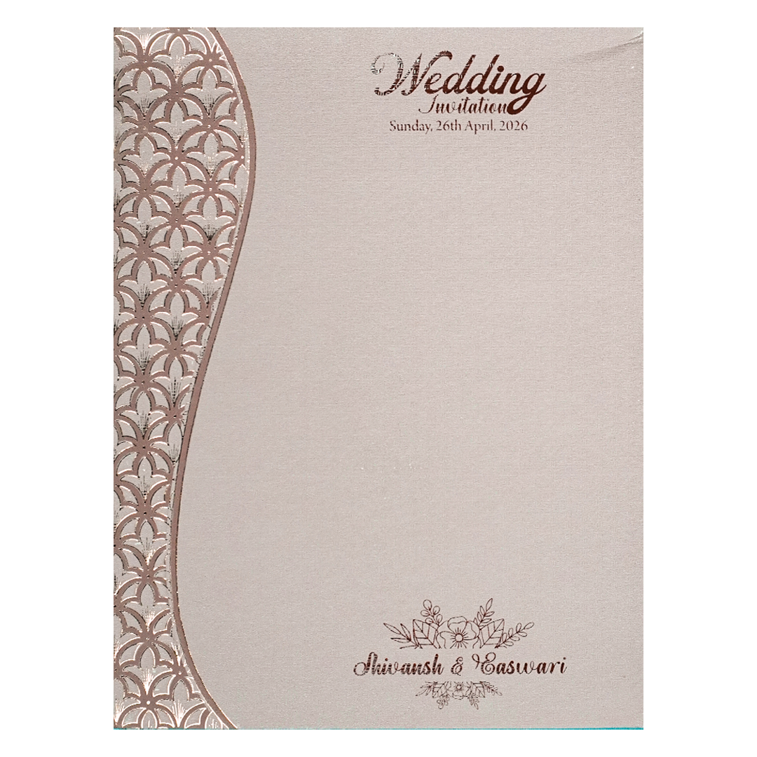 Pink Gold Geometric Padded Wedding Card-KSSC2190