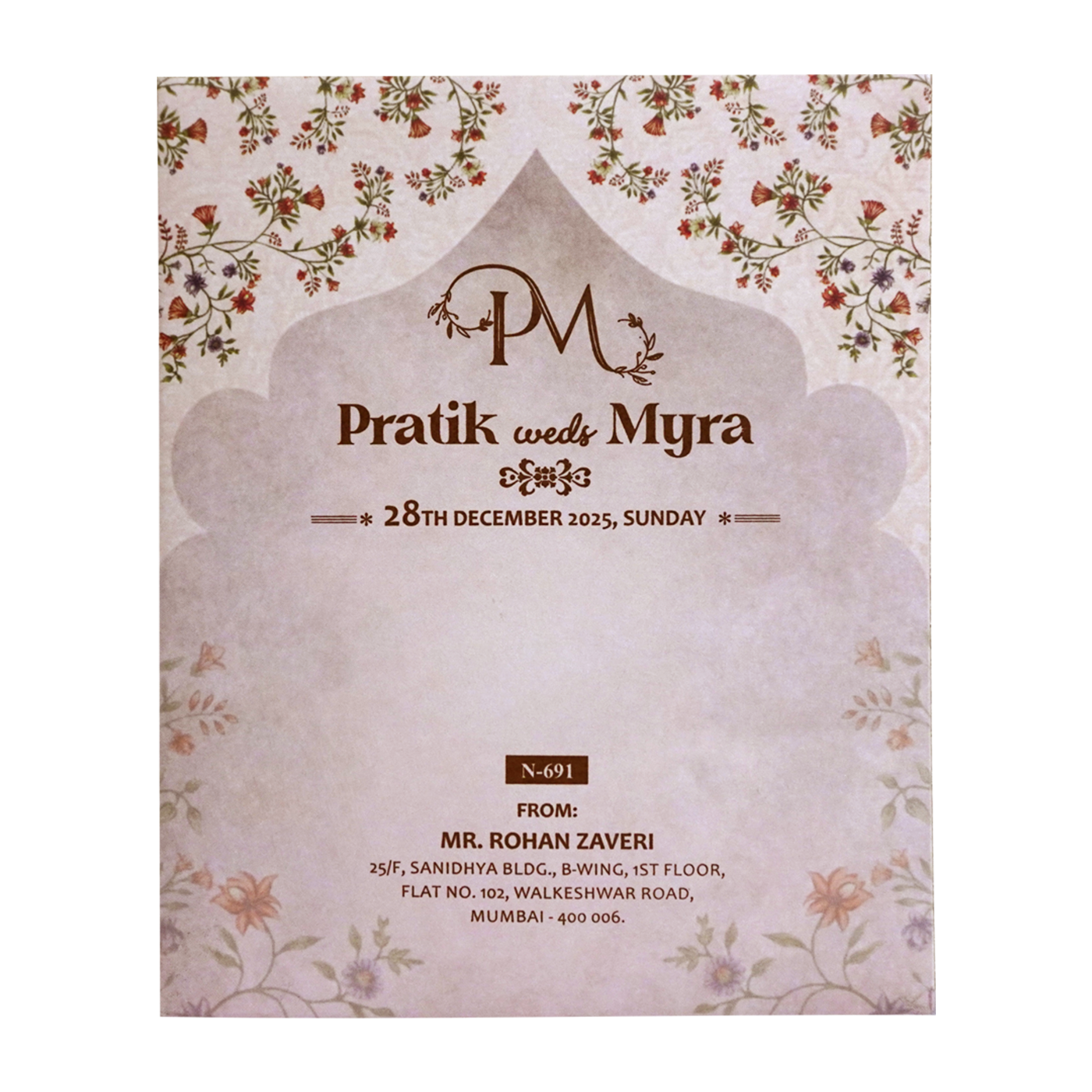 Rosy Brown Wedding Card-King of Cards