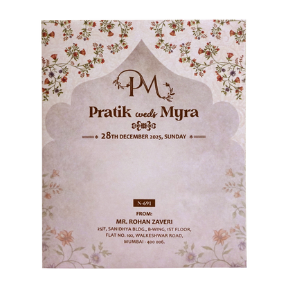 Rosy Brown Wedding Card-King of Cards