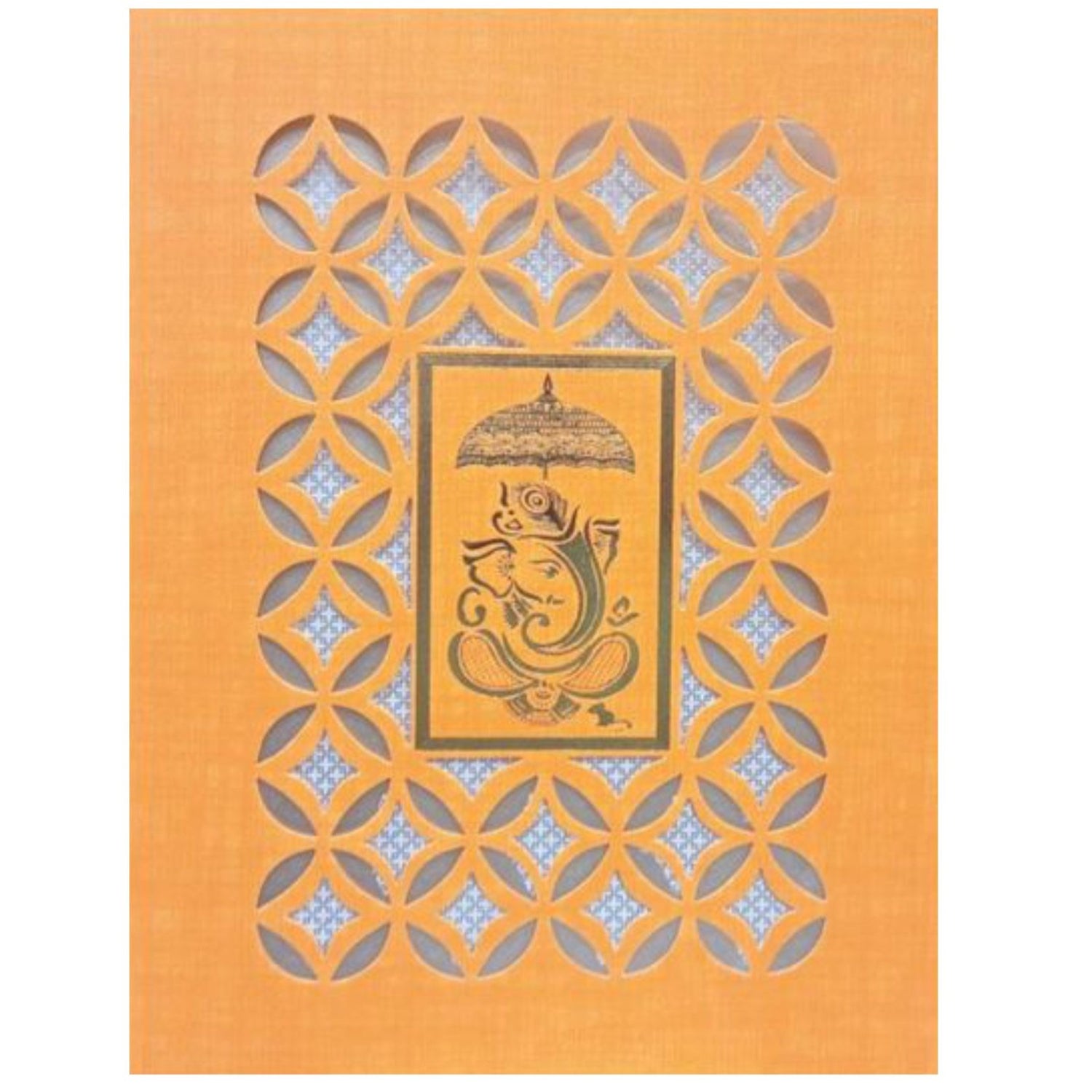 Orange Die Cut Ganesha Invitation