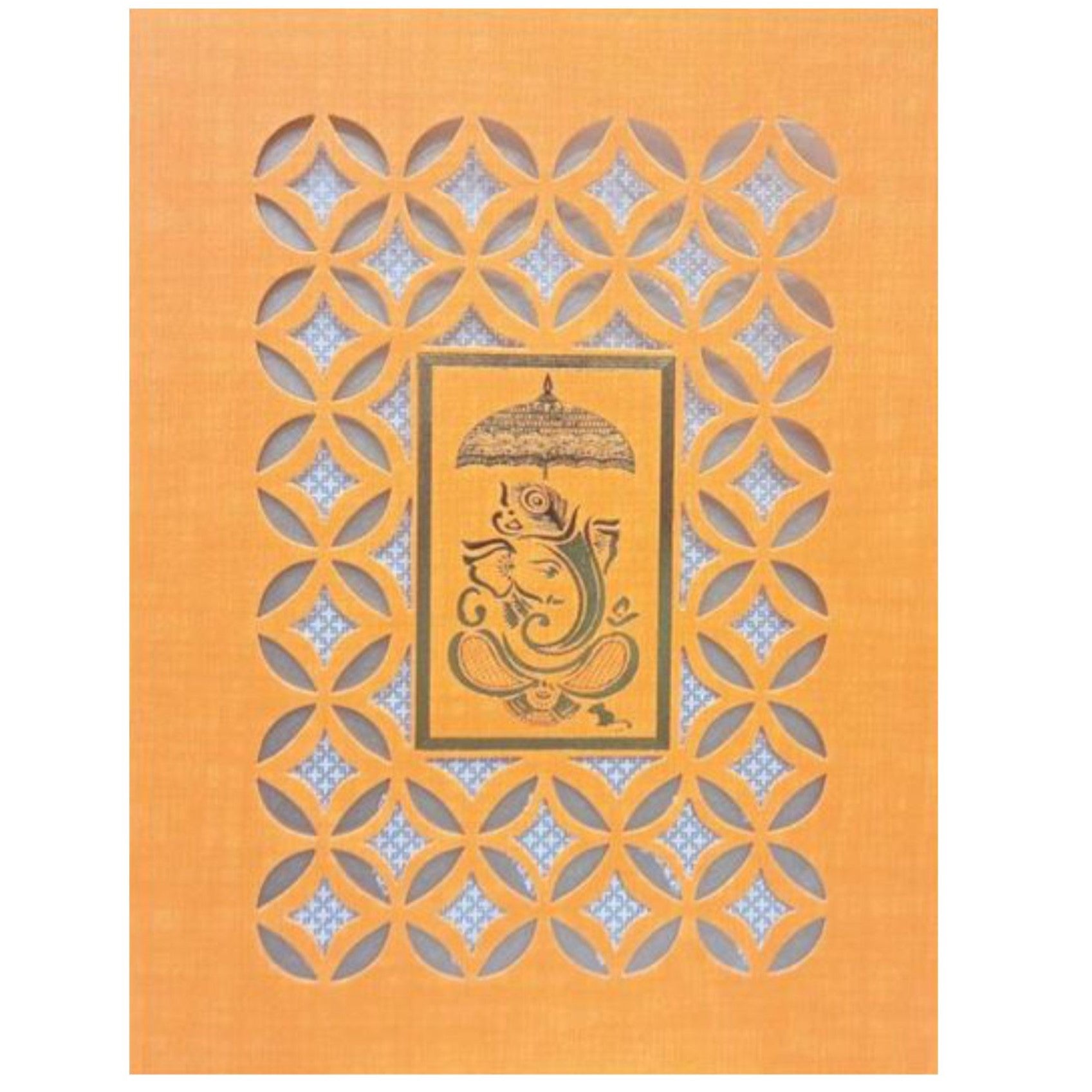 Orange Die Cut Ganesha Invitation
