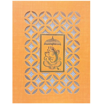 Orange Die Cut Ganesha Invitation