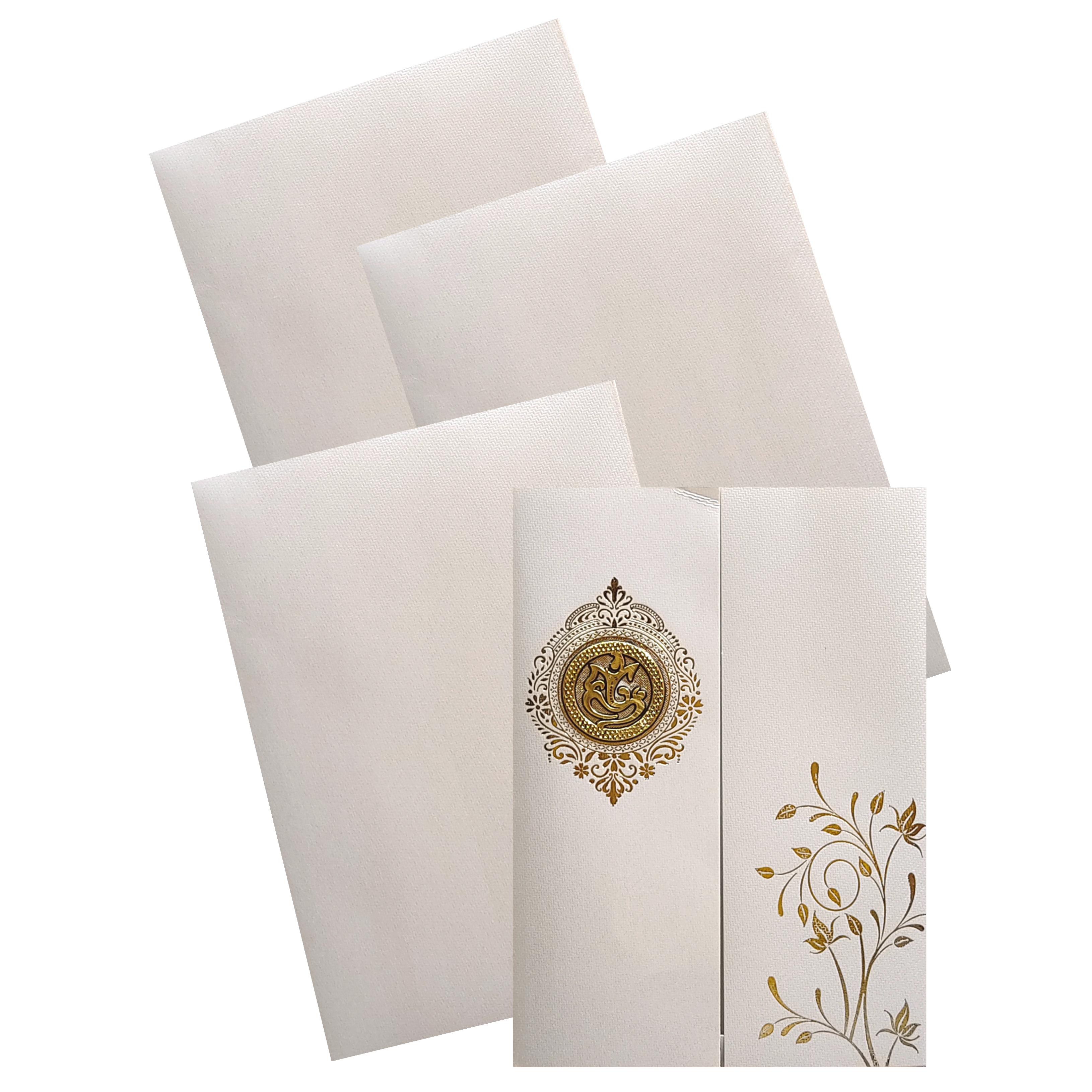 Grey Floral Door Invitation Card-KNKTGY029