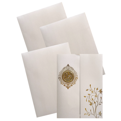 Grey Floral Door Invitation Card-KNKTGY029