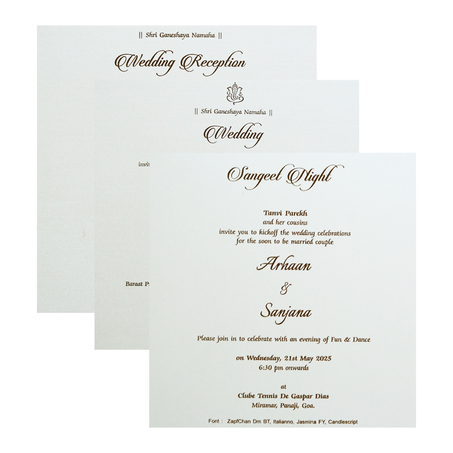Light Peach Padded Invitation-KRC30450