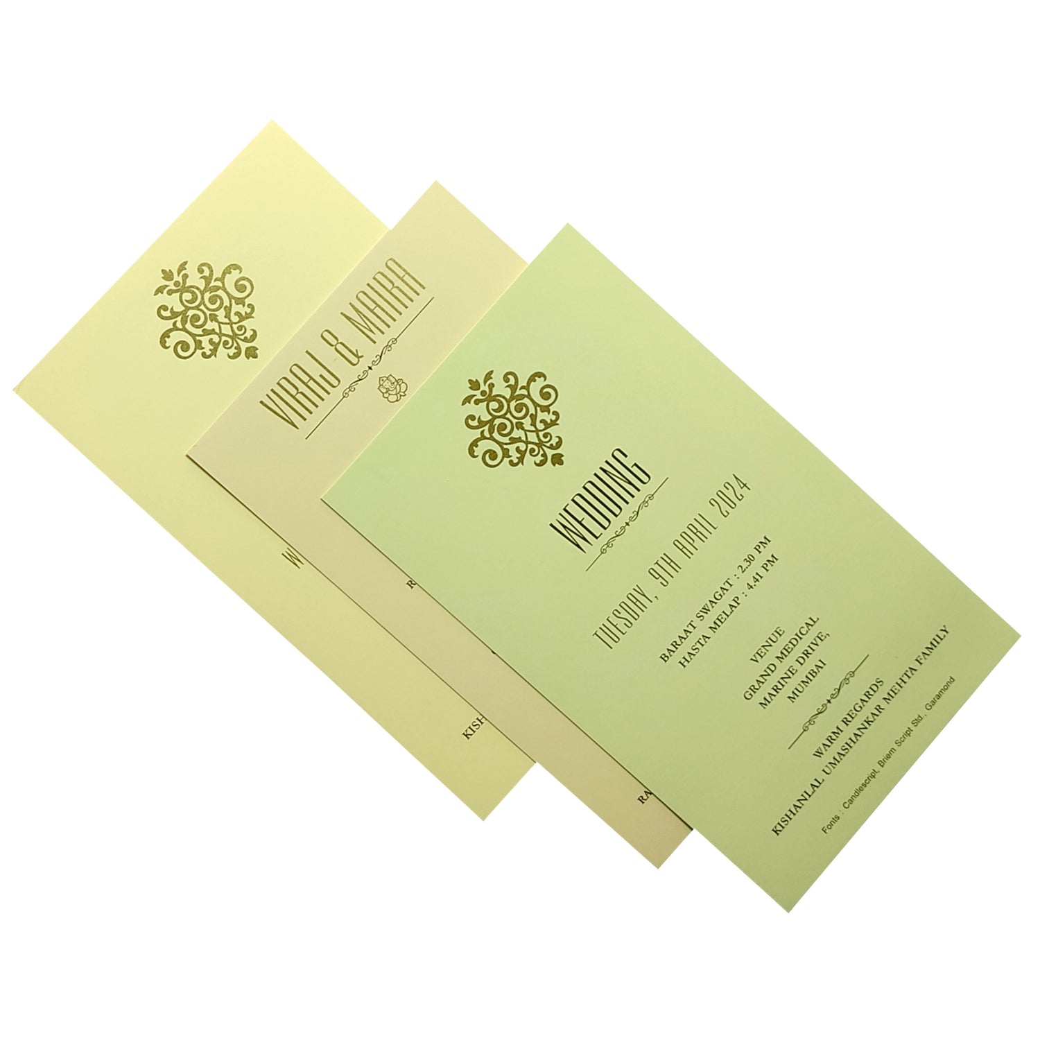 Cream Floral Invitation Card Design-KRC29882