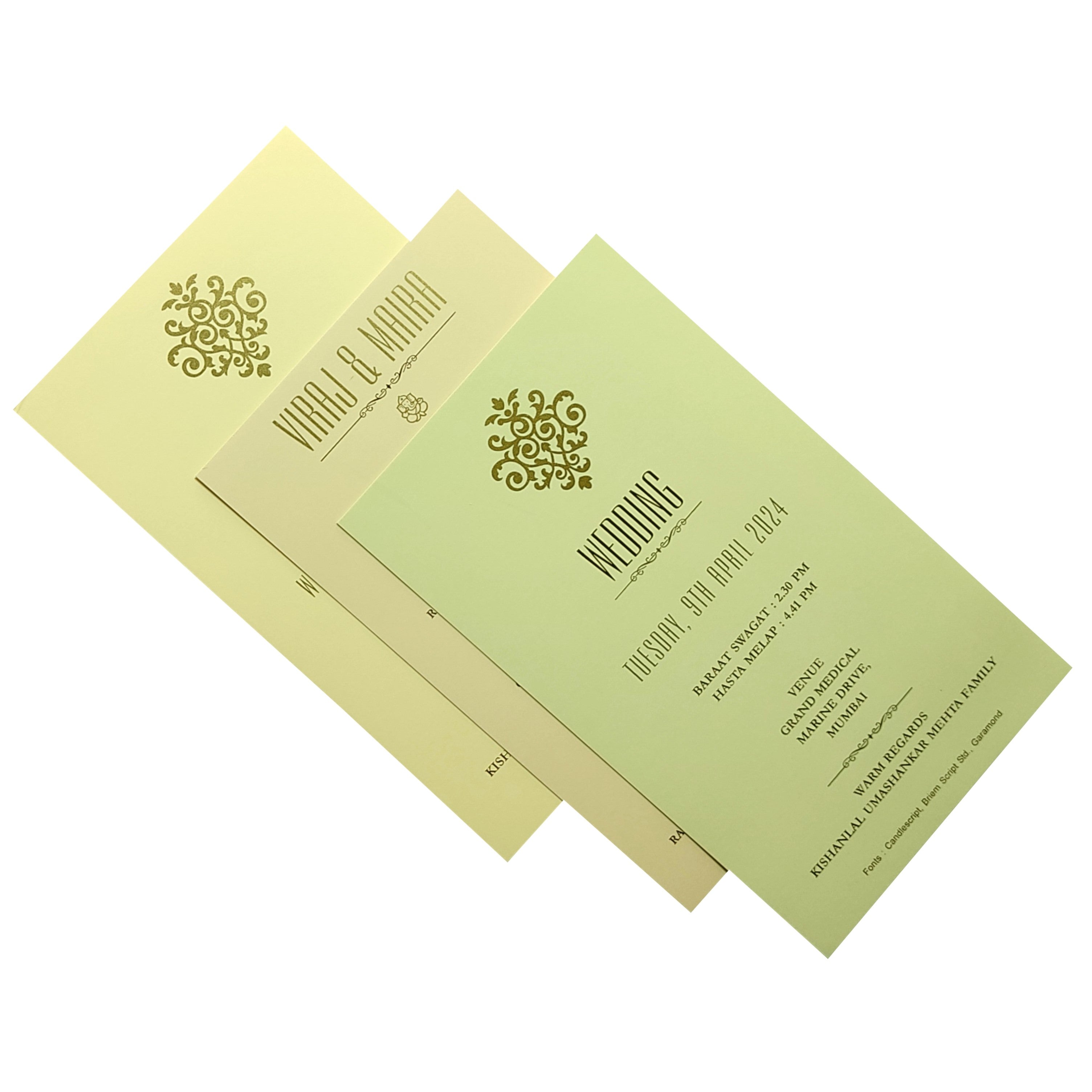 Cream Floral Invitation Card Design-KRC29882