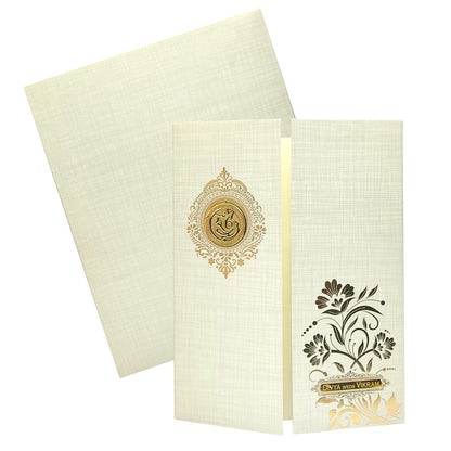 Grey Door Type Floral Design With Ganesha Sticker-KNK9406G