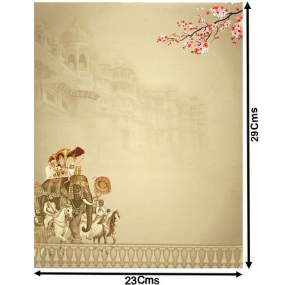 Rustic Green Jumbo Size With Royal Elephant Doli and Colourful Ganesha Wedding Card-KNKJ1093