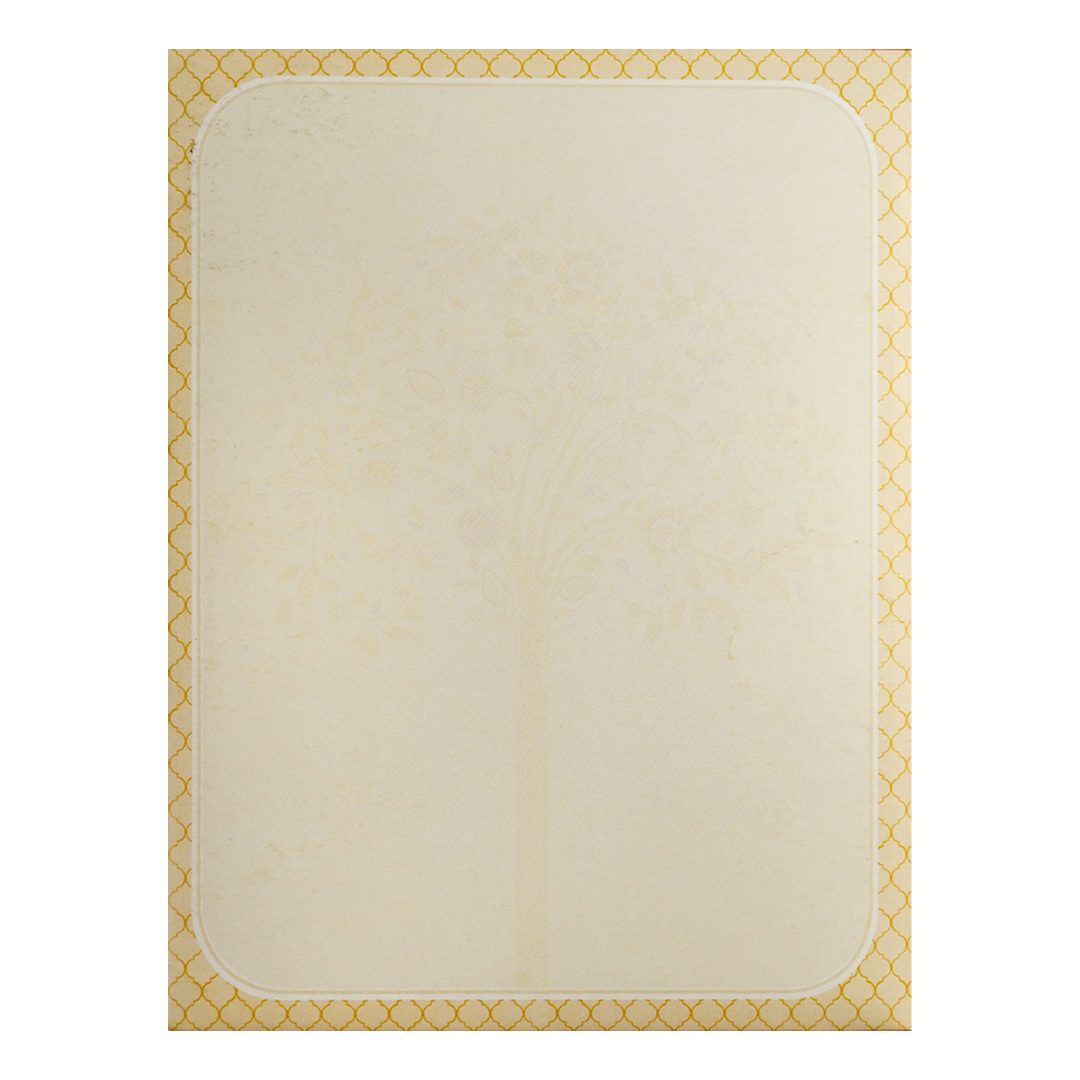 Cream Floral Tree Wedding Card-KNKC4085