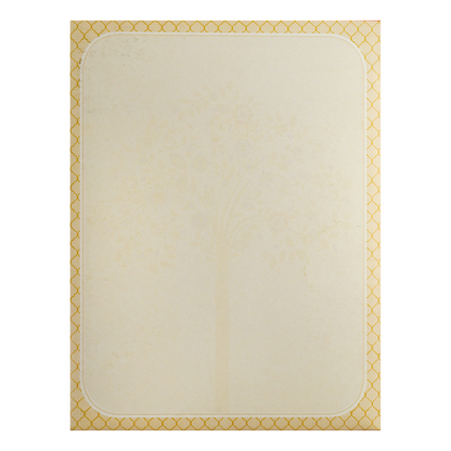 Cream Floral Tree Wedding Card-KNKC4085
