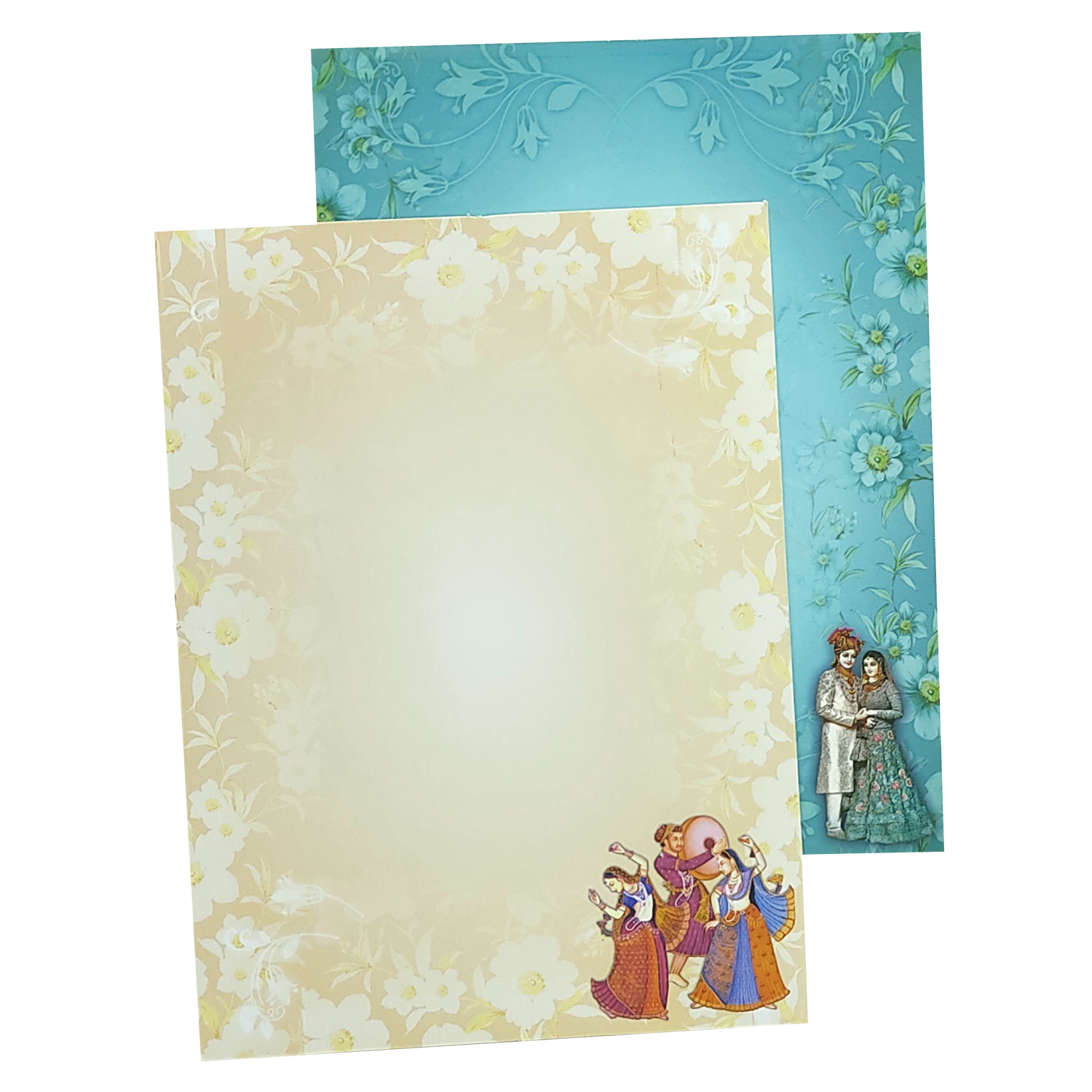 Green Bride Groom Tracing Wedding Card-KNK9702G