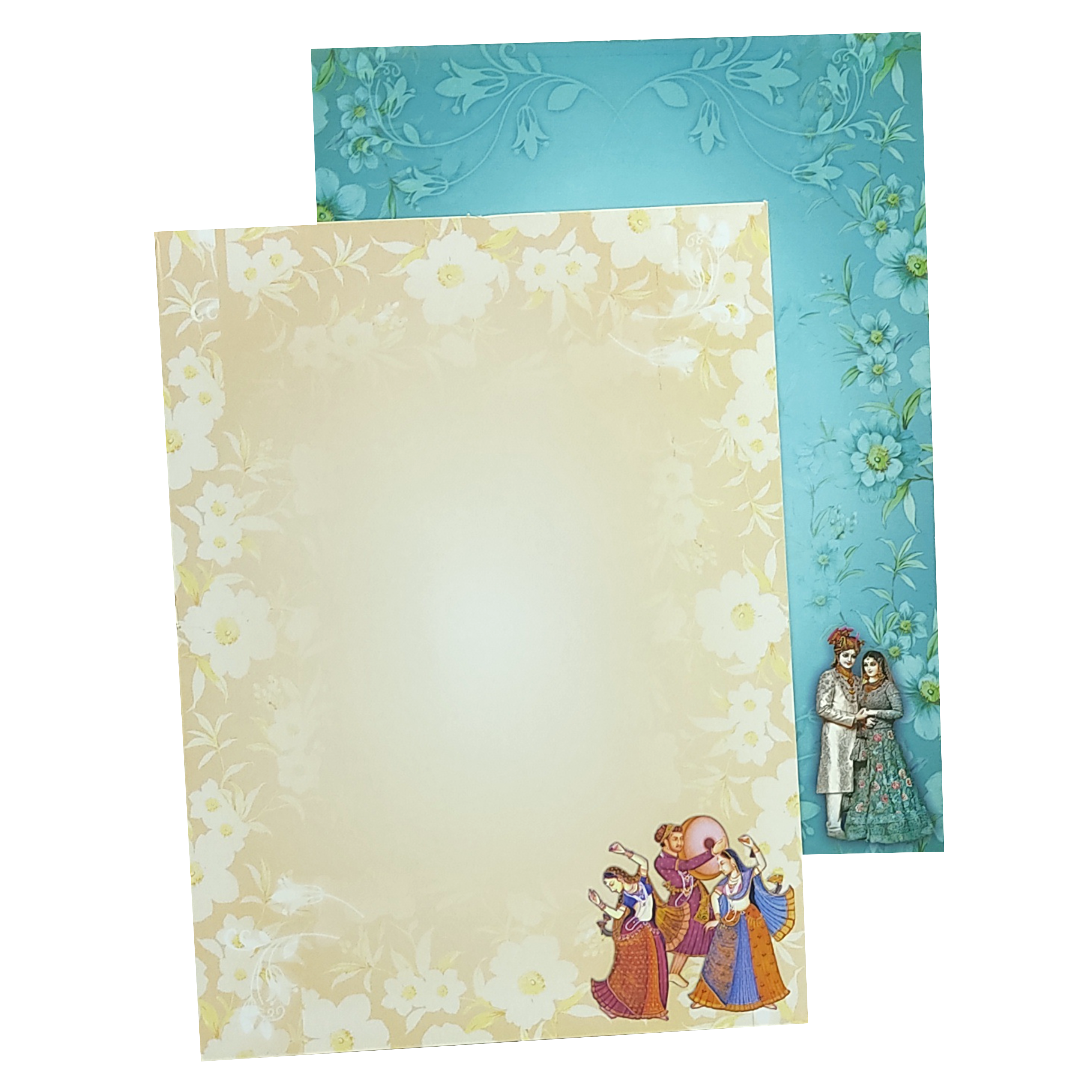 Green Bride Groom Tracing Wedding Card-KNK9702G