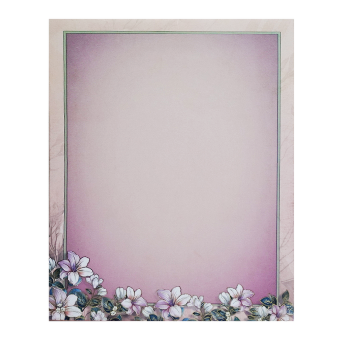 Pink Floral Padded Wedding Card-King of Cards