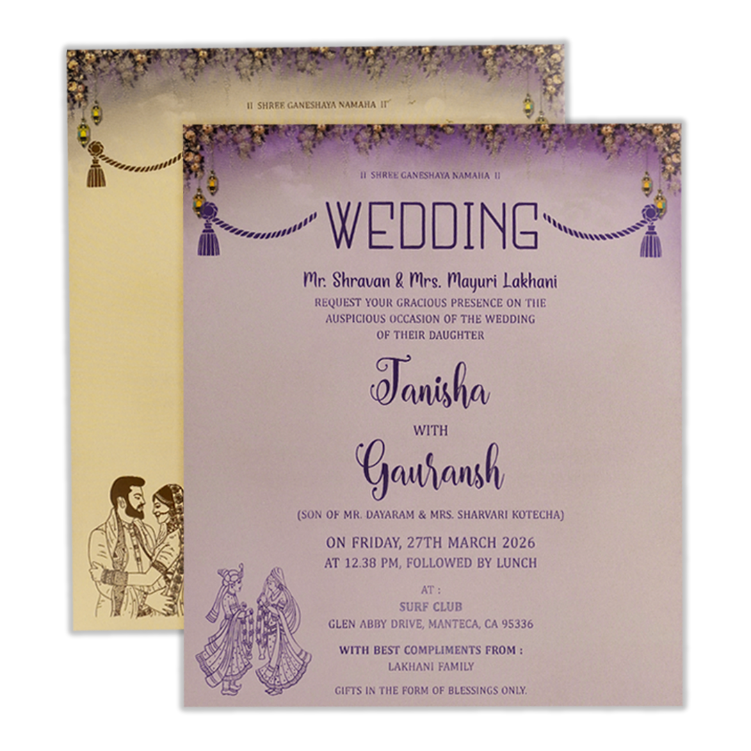 Cream Royal Couple Wedding Card-KSH73030