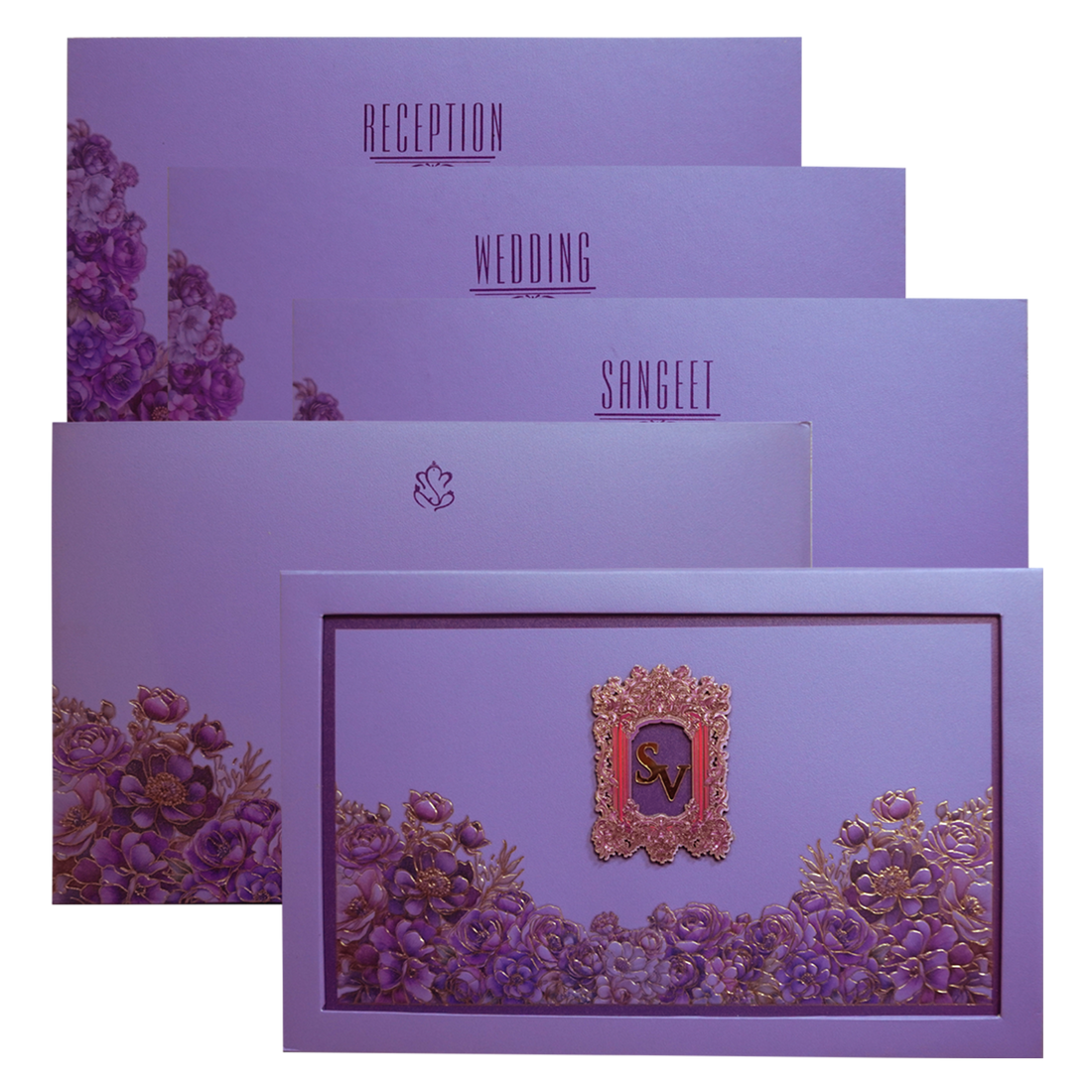 Make your event special with our exclusive Purple Gold Foiled Floral Invitation Card. Shop now! ?WhatsApp Support ?Express Delivery.