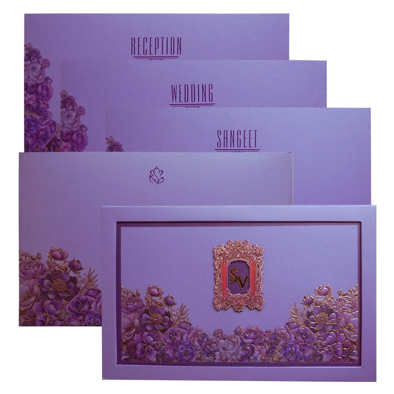 Make your event special with our exclusive Purple Gold Foiled Floral Invitation Card. Shop now! ?WhatsApp Support ?Express Delivery.