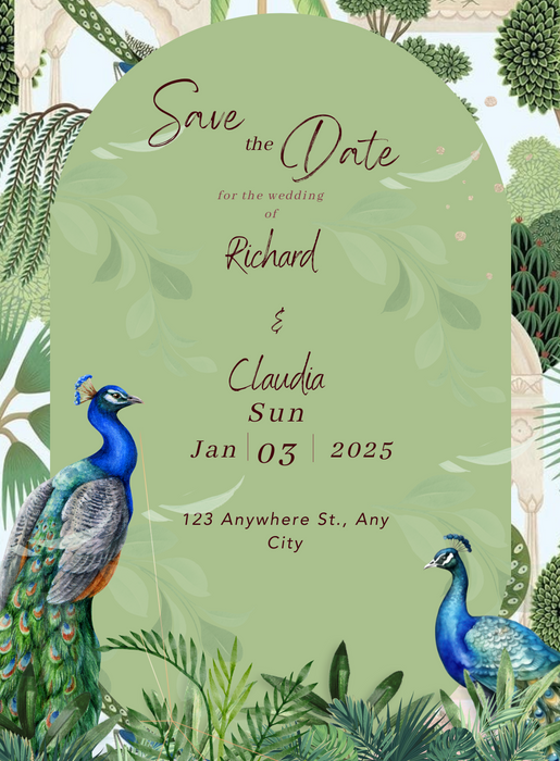 Green Emerald Save the date Invitation-AASAV001