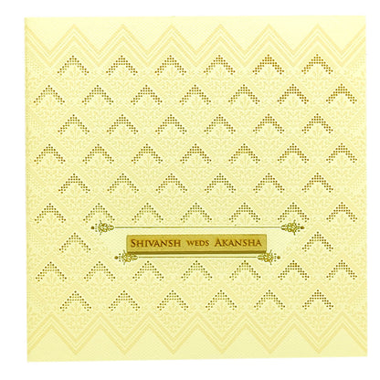 Cream Embossed Design Invitation Card-KRC29511