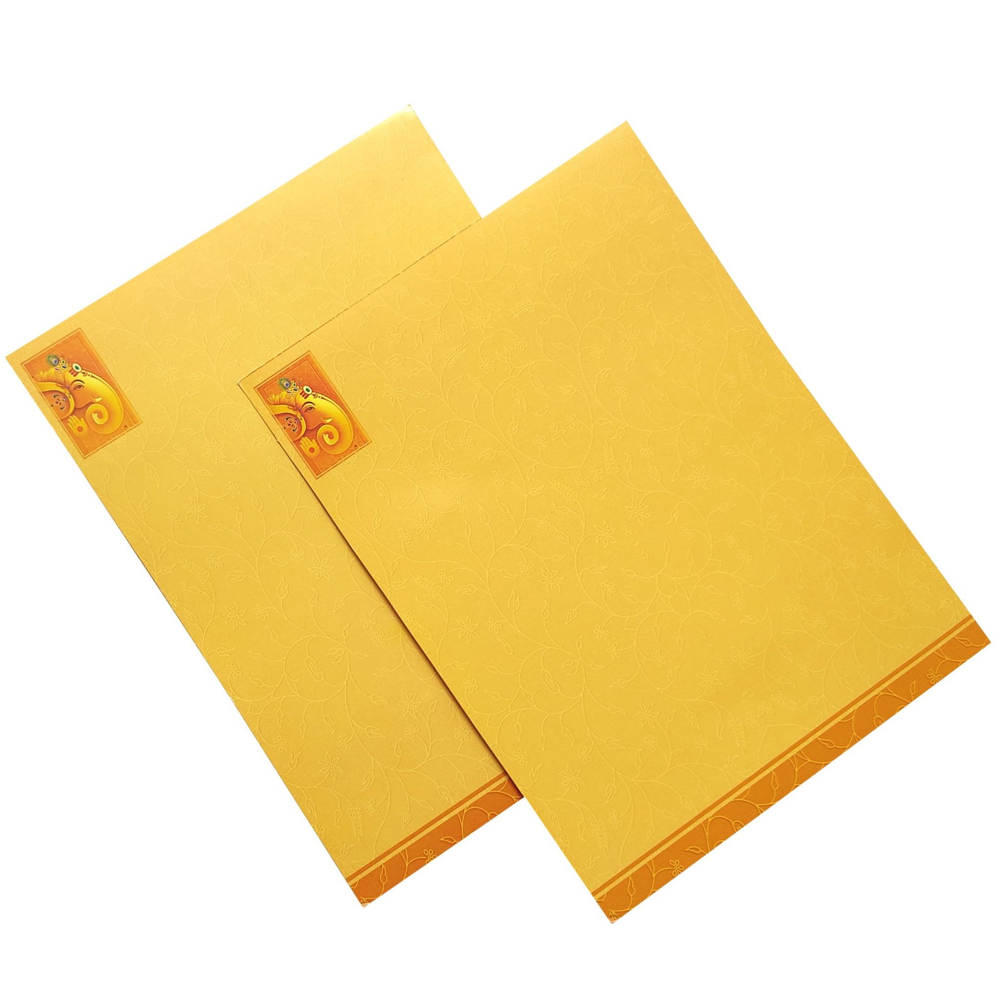 Designer Ganesha Orange Door Type Invitation Card
