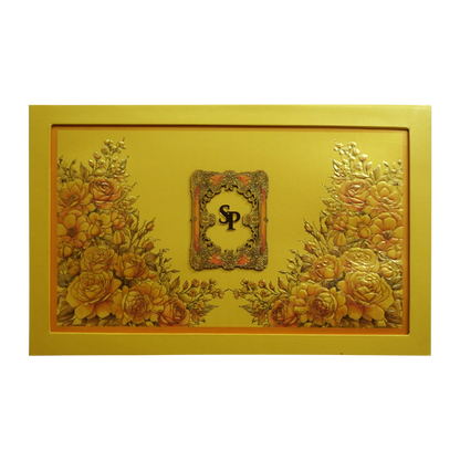 Mustard Padded Floral Invitation Card-King of Cards