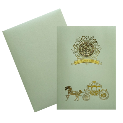 Olive Green Texture Sheet Wedding Card-King of Cards