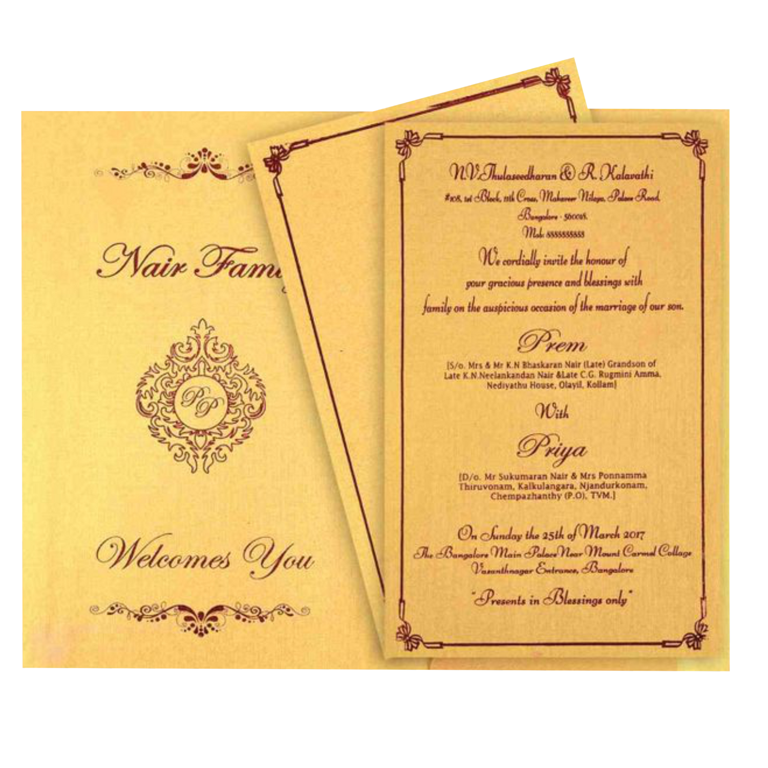 Blue Padding Invitation Card-Knk1870