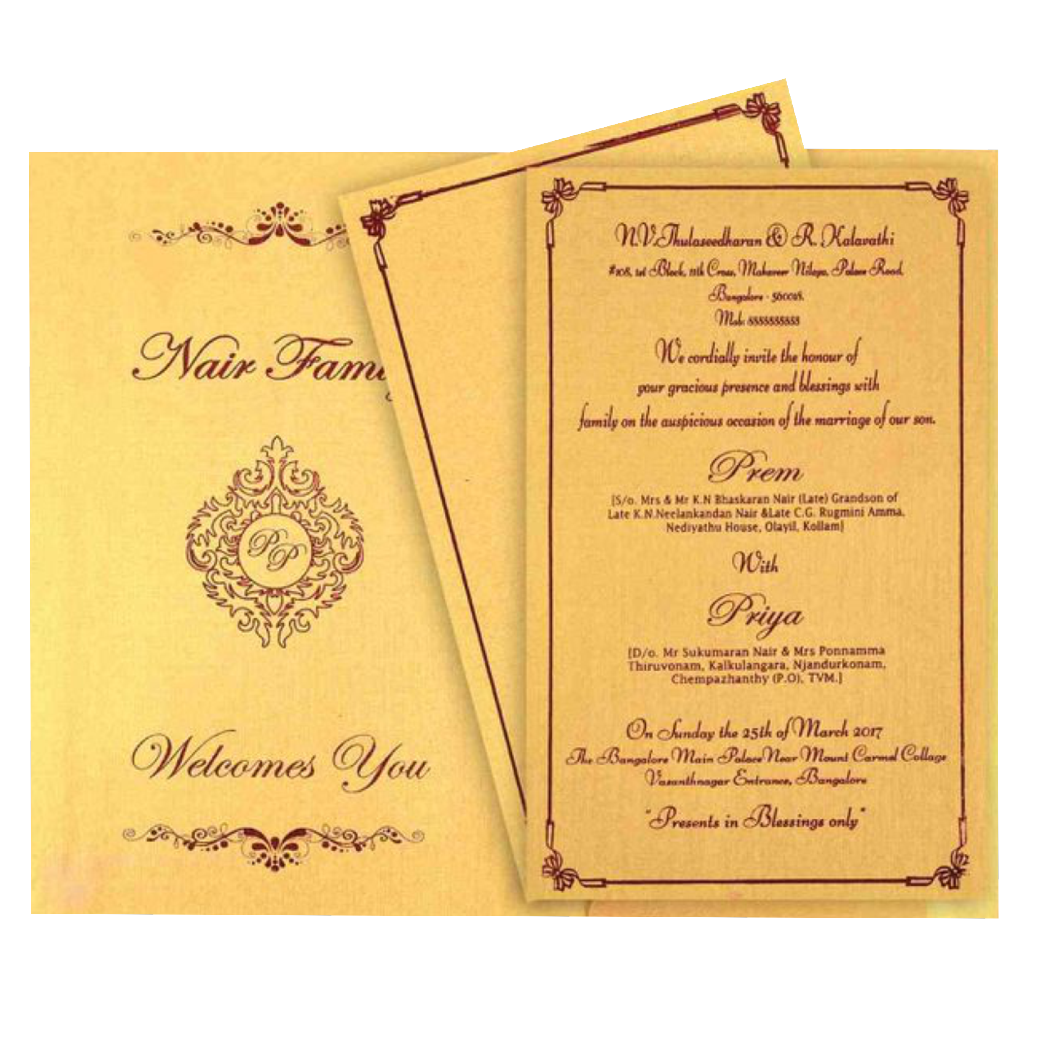 Blue Padding Invitation Card-Knk1870