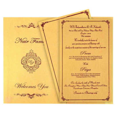 Blue Padding Invitation Card-Knk1870