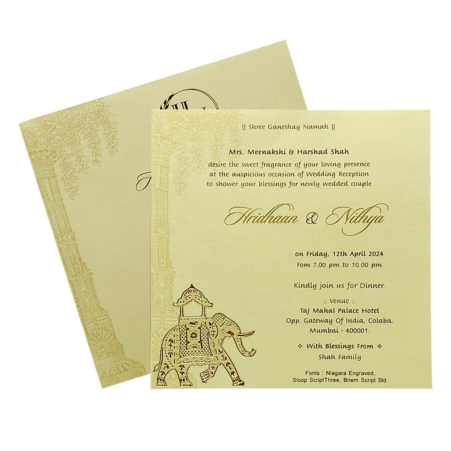 Light Pink Single Sheet Invitation-KRCS5192