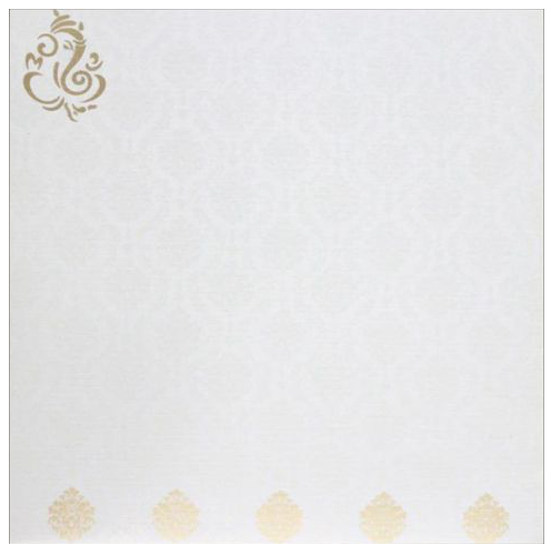 Pleasant Gold Foiling Flower With Ganesha Wedding Card  - KNK4114